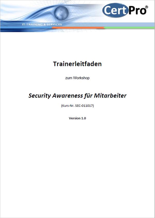 Security Awareness für Anwender - TRAINER-Pack